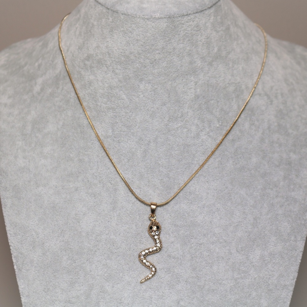 Gold Diamond Snake Necklace